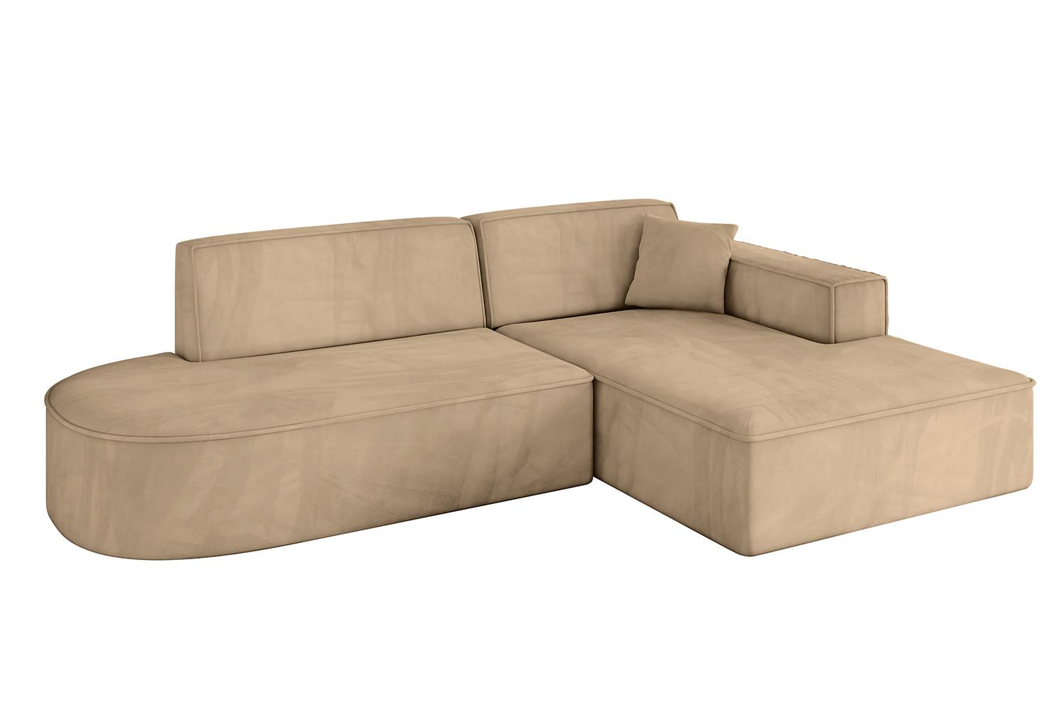 ECKSOFA Ottomane Rechts IREA-L1-v4 - 234x171x79 cm Beige - Beige, Holzwerkstoff/Textil (171/234cm) - ALTDECOR