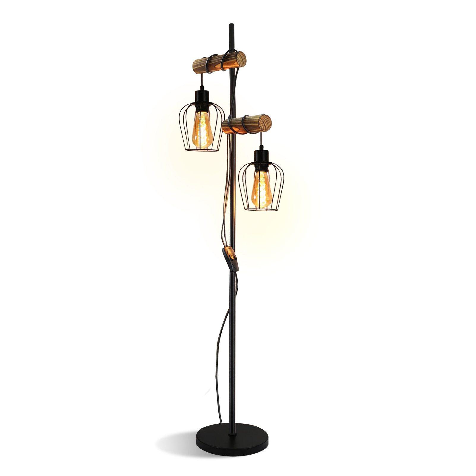 STEHLAMPE Welven 40/22/151 cm - Schwarz, Holz/Metall (40/22/151cm) - ZMH