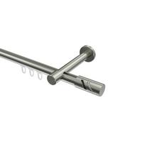 GARDINENSTANGE INNENLAUF Prestige Zoena 160 cm, 1-läufig, 20 mm Ø Edelstahl-Optik - Edelstahlfarben, Metall (160cm) - INTERDECO