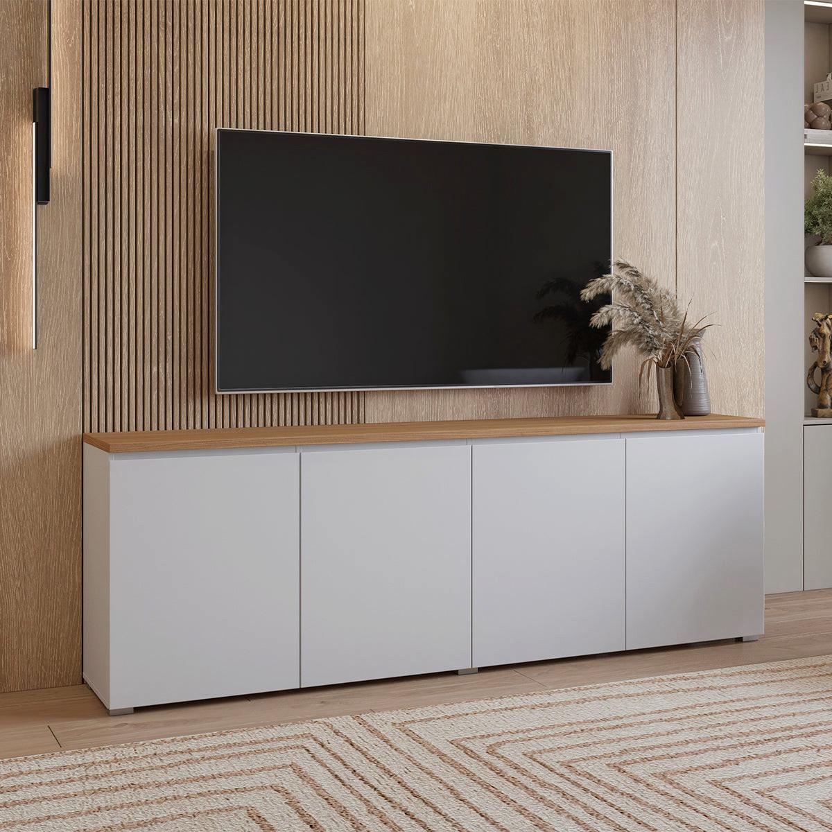 SIDEBOARD Liko Weiß und Holz - Weiß, Holzwerkstoff (200/67.9/34.5cm) - Petits-meubles