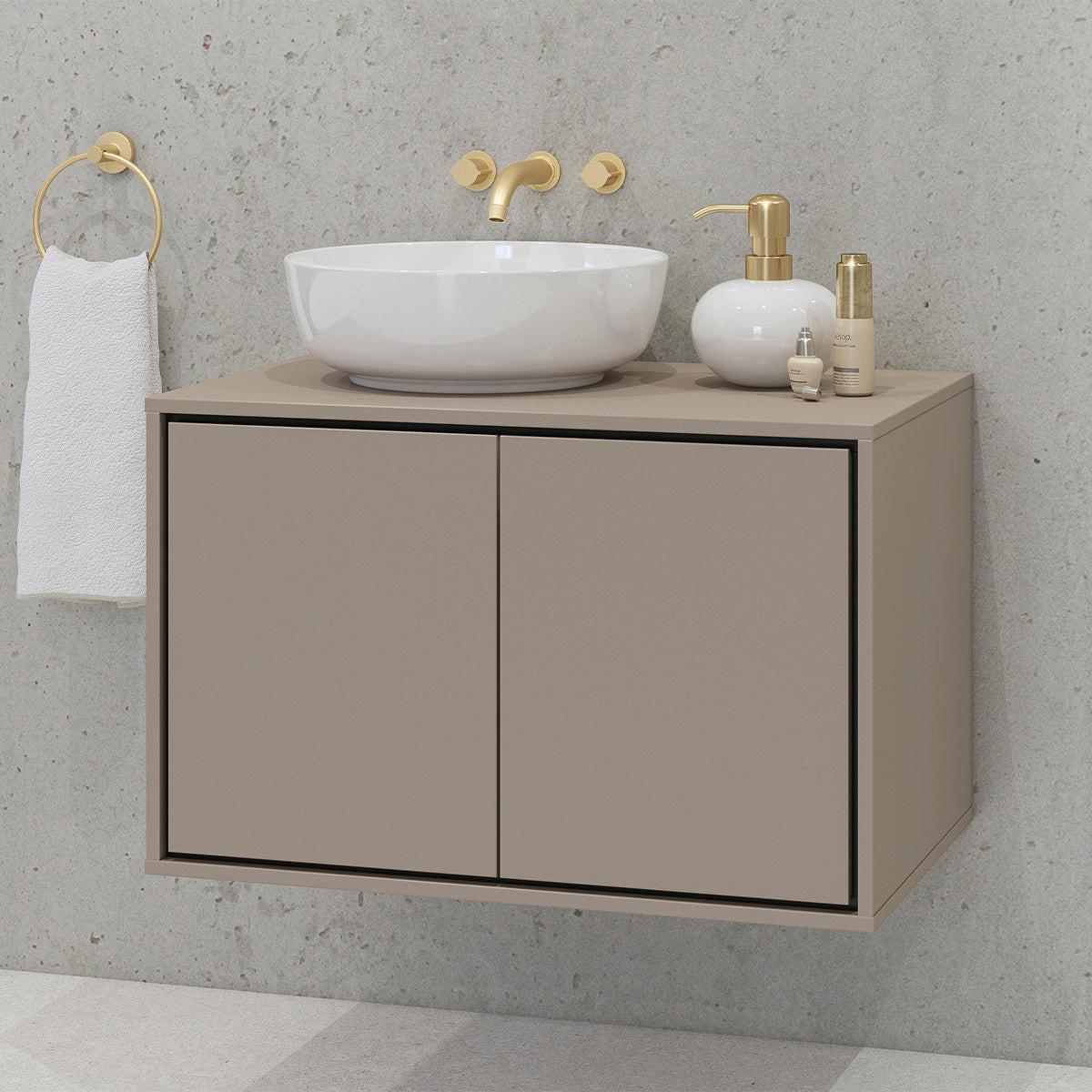 WASCHTISCHUNTERSCHRANK 78cm Sophéa Taupe - Taupe, Holzwerkstoff (78/50.8/48cm) - Petits-meubles