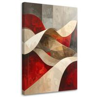 LEINWANDBILD 3D und geometrisch 60x90cm - Rot, Textil (60/90cm) - Feeby