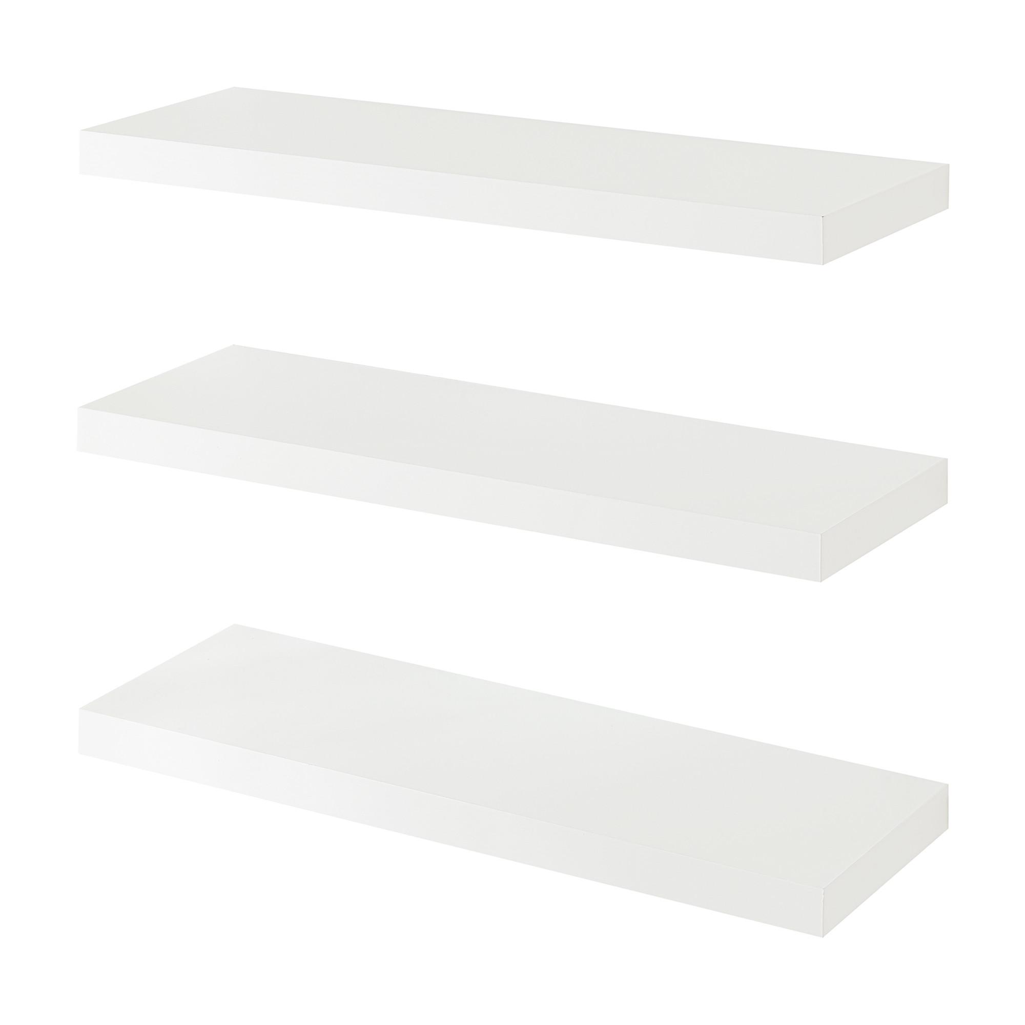 WANDREGAL-SET 3 TLG. Stranda - Weiß, Holzwerkstoff/Metall (60/3.5/20cm) - [en.casa]