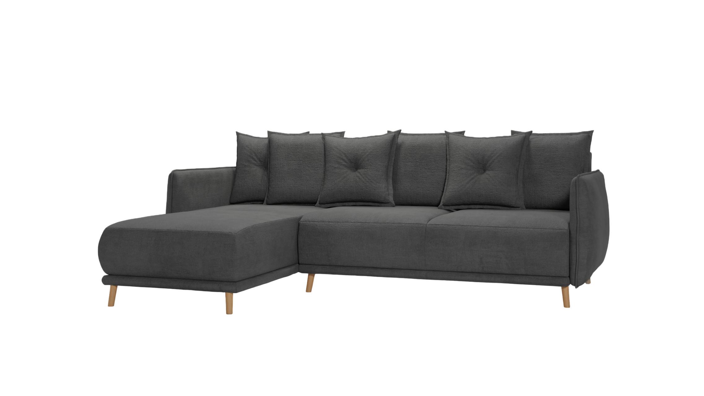 ECKSOFA Chroma Graphit Luxusmicrofaser - Graphitfarben/Braun, Holz/Textil (238/170cm) - S-Style
