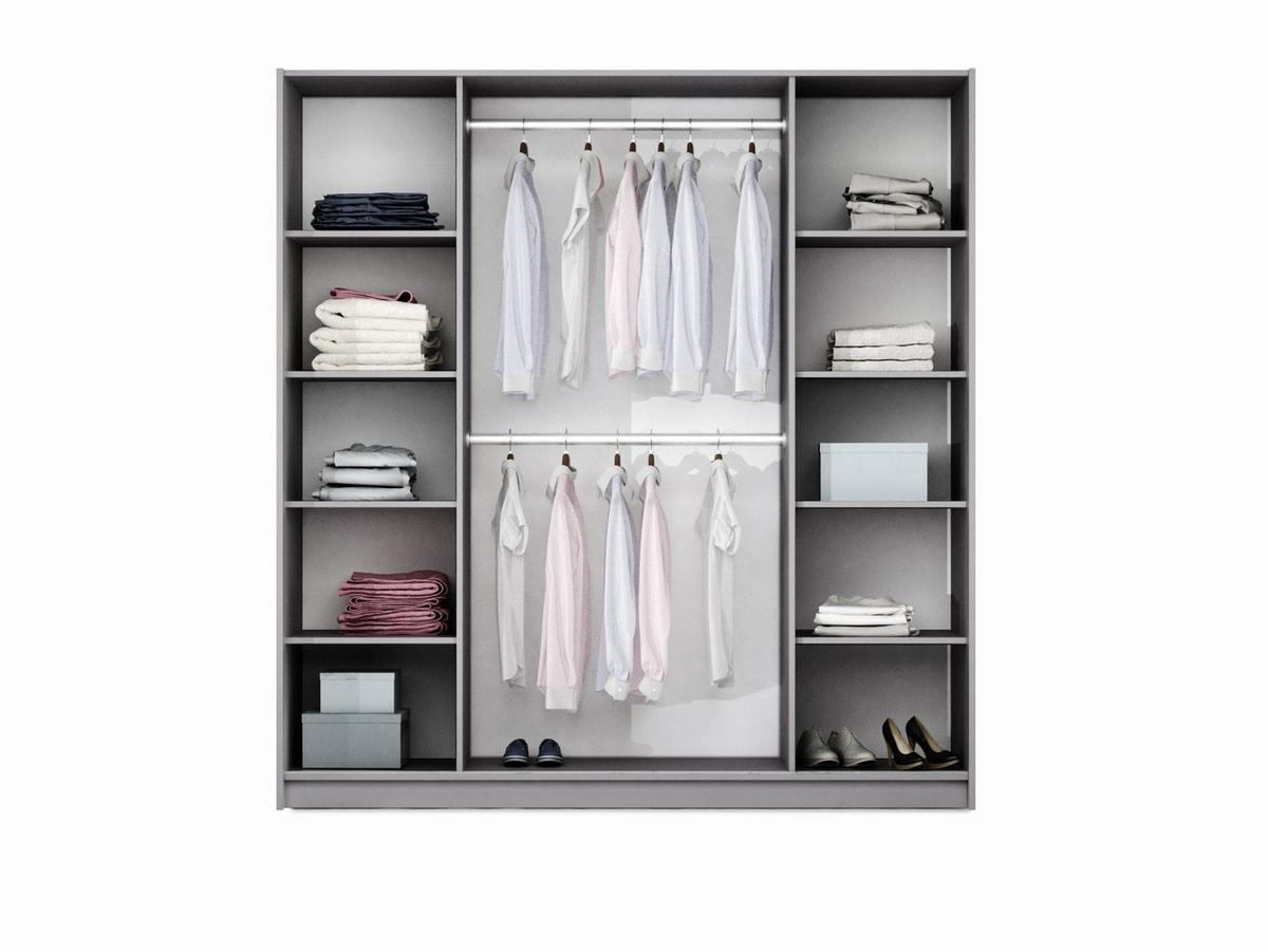 DREHTÜRENSCHRANK QUINN 209/219/65 cm 2-türig mit Spiegel Braun - Braun, Holzwerkstoff (209/219/65cm) - MASSENO