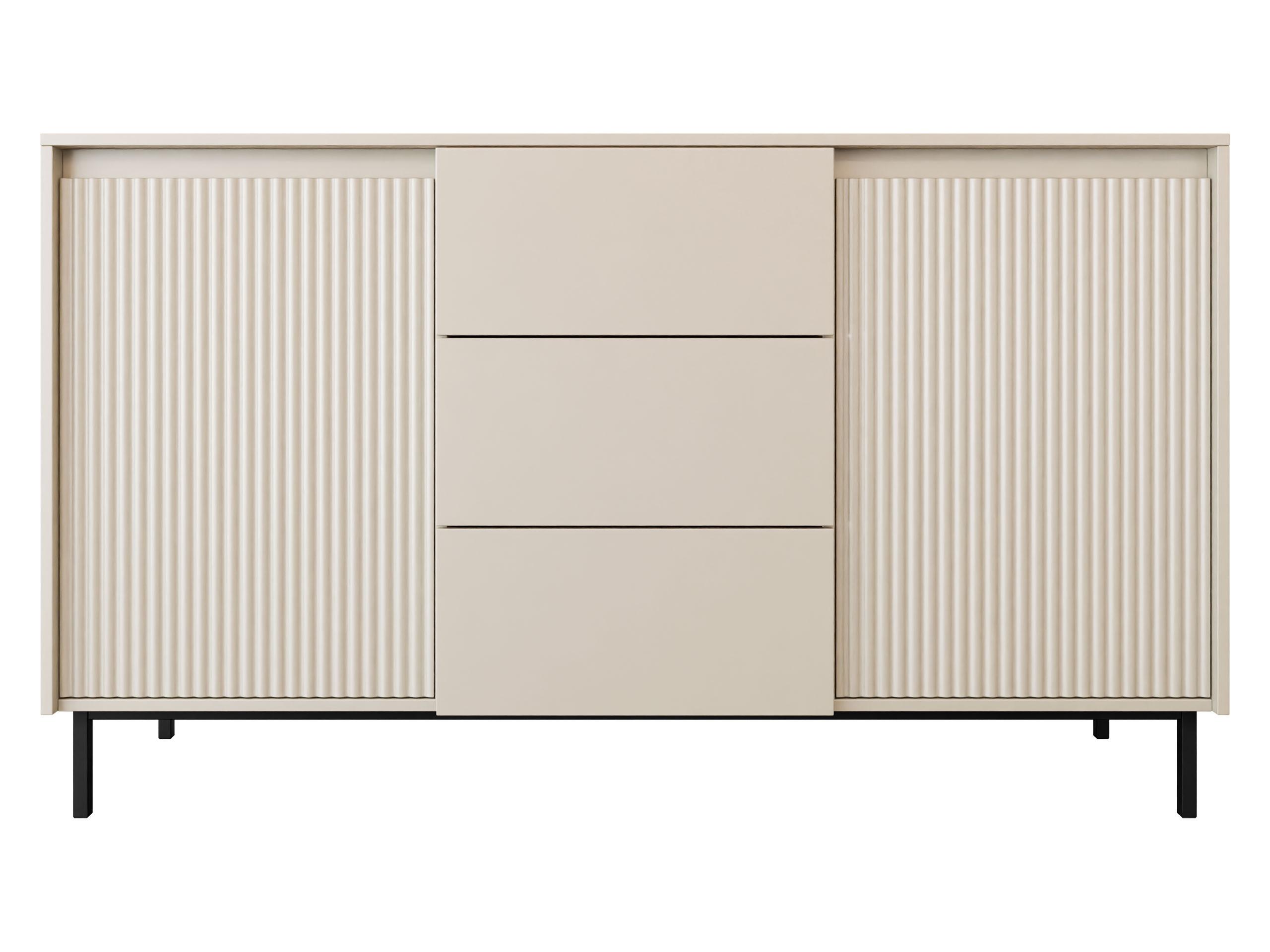 SIDEBOARD Ozmi 2D3SZ - Kaschmir/Schwarz, Holzwerkstoff/Metall (153/90/50cm) - MIRJAN24
