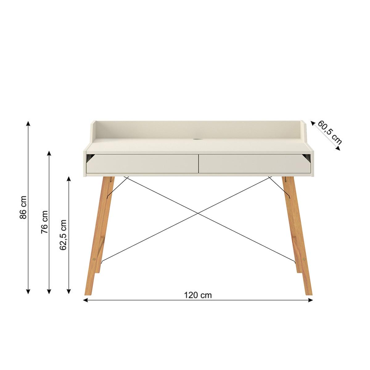 SCHREIBTISCH Kaschmir - Beige, Holzwerkstoff (60/120/86cm) - Petits-meubles