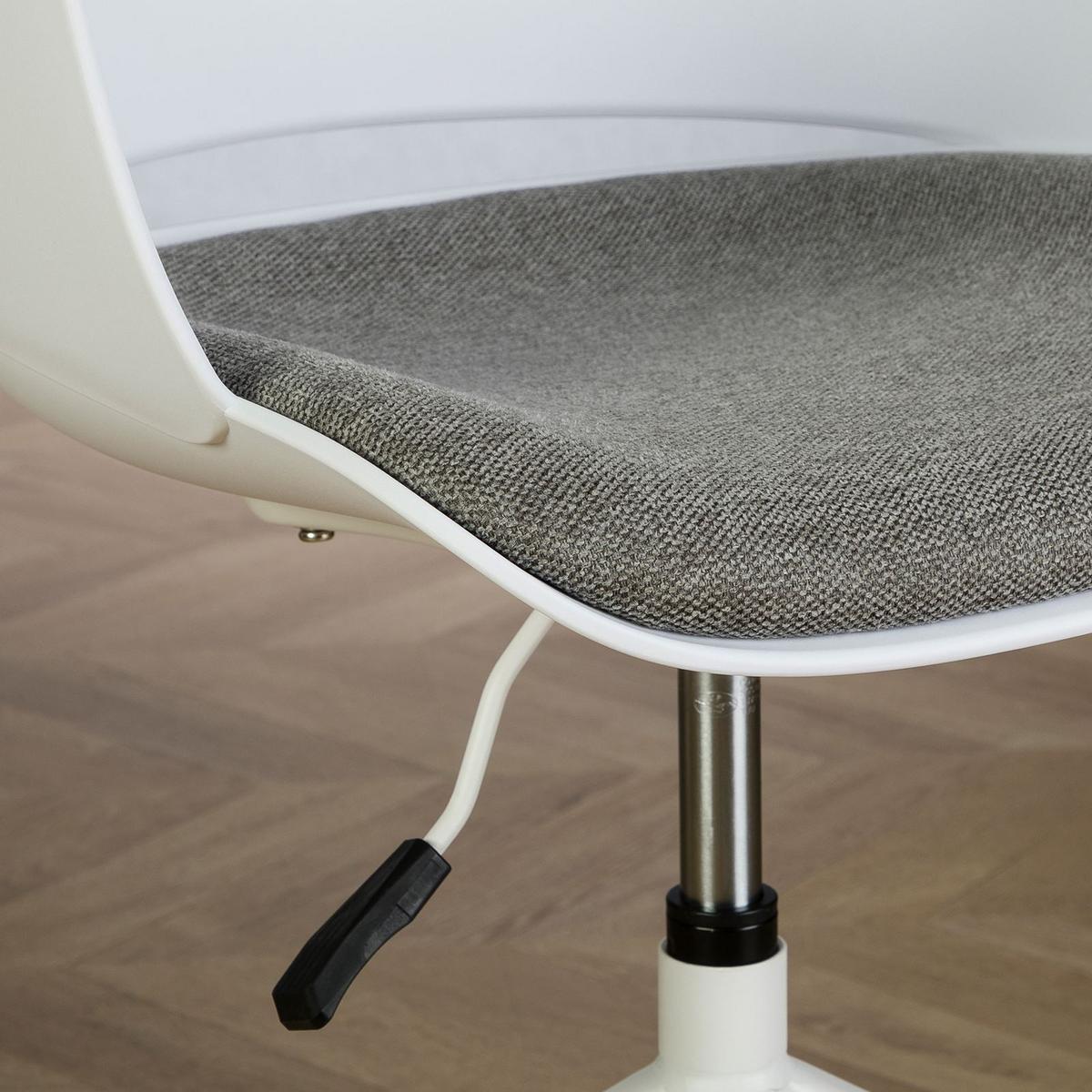 DREHSTUHL DAGMA - Weiß/Grau, Textil/Metall (59/82/57cm) - IDIMEX