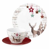 MILCHKAFFEESERVICE Life Christmas weiß-braun 18-tlg. - Weiß/Braun, Keramik (2/2/2cm) - Seltmann Weiden