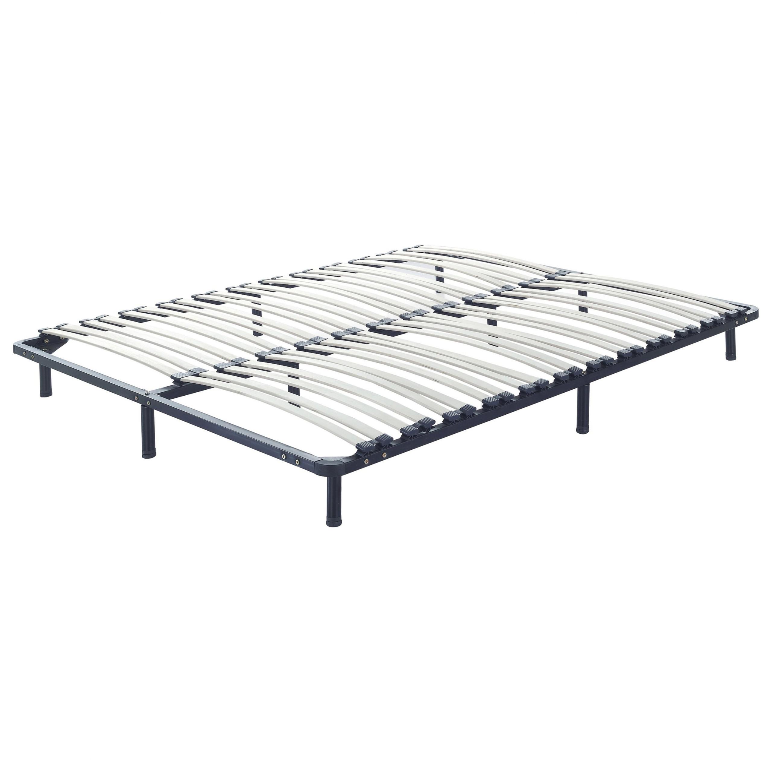 LATTENROST 160x200 cm Schwarz Combourg - Schwarz, Metall (160/21/200cm) - Beliani