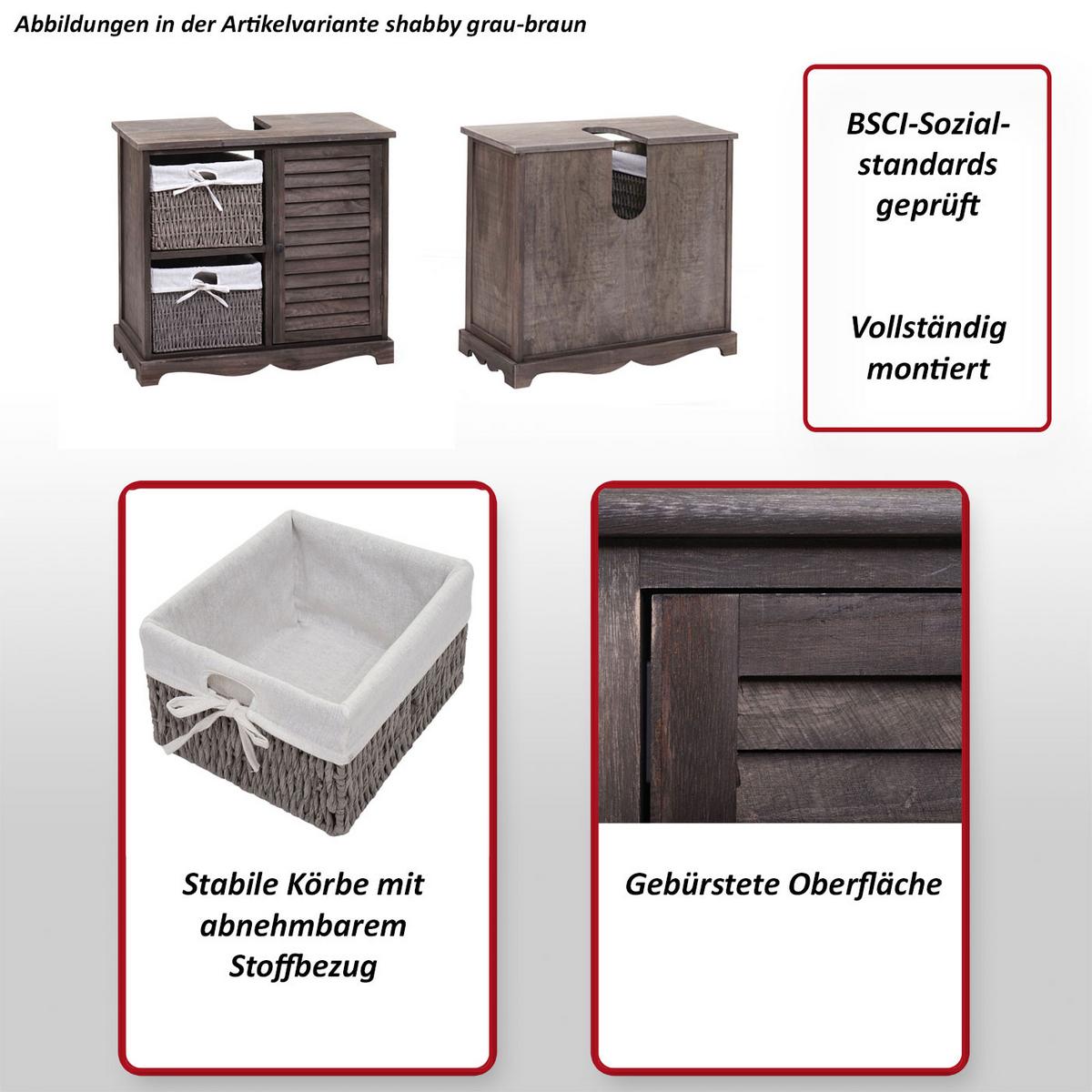 WASCHBECKENUNTERSCHRANK Weiß - Weiß, Holz (65/60/31cm) - MCW