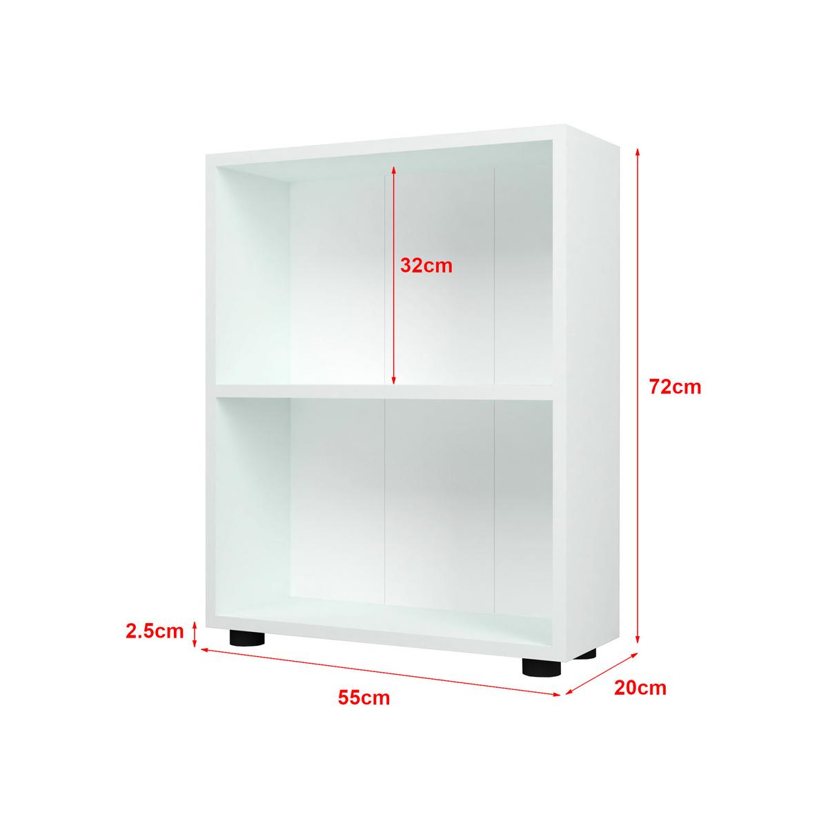 BÜCHERREGAL Vara - Weiß, Holzwerkstoff (55/72/20cm) - [en.casa]