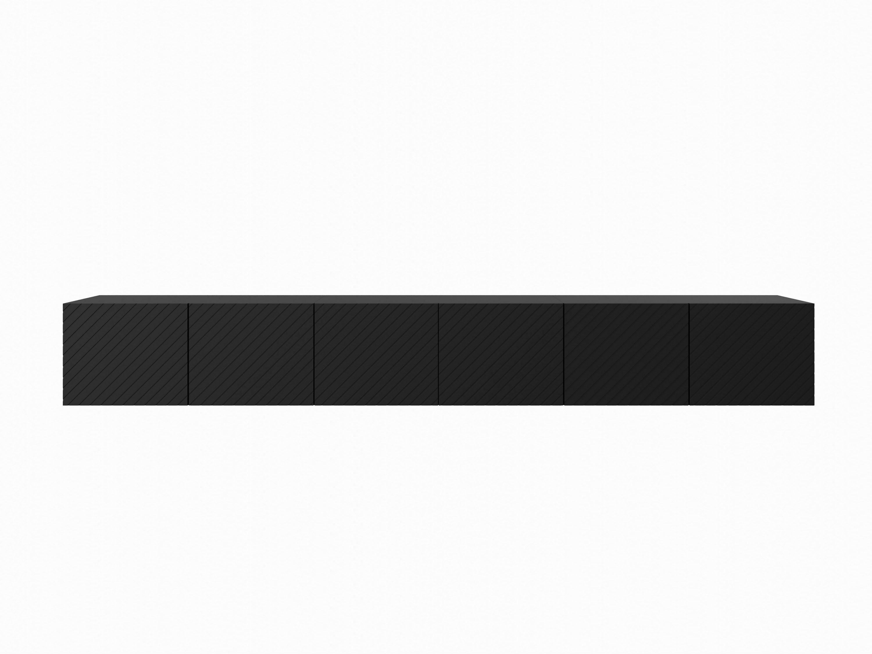 LOWBOARD CAVA 300/41/40 cm, Hängender TV-Schrank Schwarz - Schwarz, Holzwerkstoff (300/41/40cm) - MASSENO