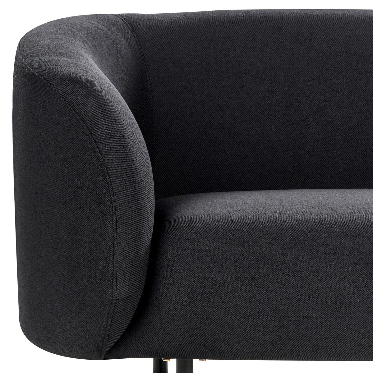 3-SITZER-SOFA Stoff schwarz Loen - Schwarz, Textil (200/79/70cm) - Beliani