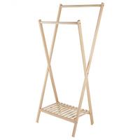 KLEIDERSTÄNDER Tannenholz hellbraun 155 cm Denver - Hellbraun, Holz (64/155/47cm) - Beliani