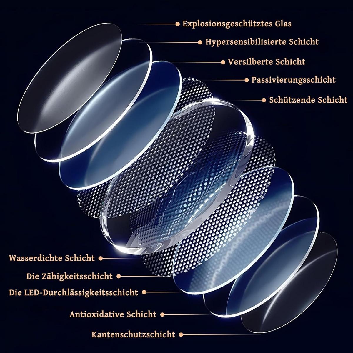 BADSPIEGEL Modern Linas 80/2.4/80 cm - Silberfarben, Glas/Metall (2.4/80/80cm) - ZMH