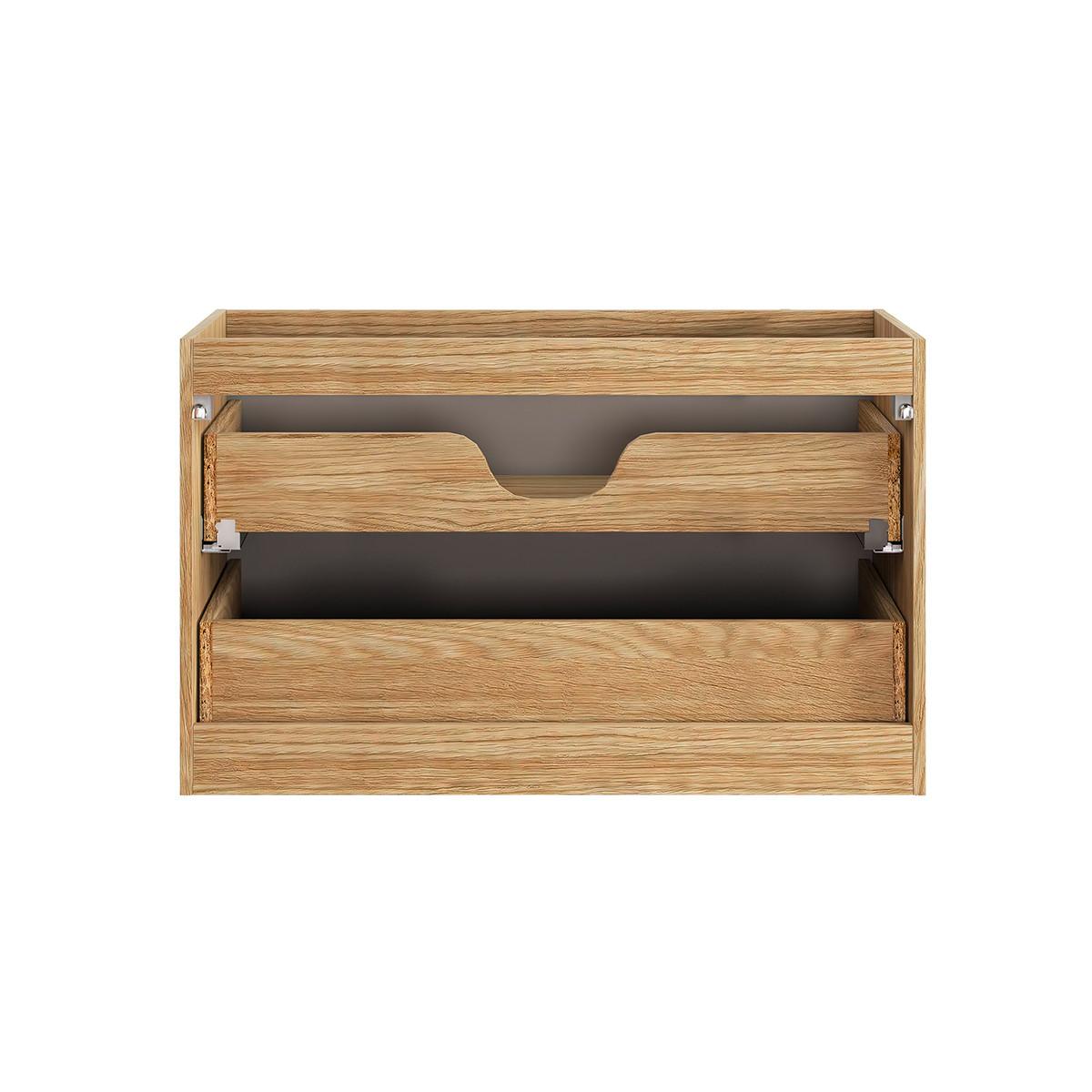 BADMÖBEL 90cm Mallory 2er-Set Beige und Holz - Braun, Holzwerkstoff (90/59.5/46cm) - Petits-meubles