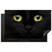 HERDABDECKPLATTE Katze - Augen - Gelb - Schwarz Induktionsmatte 83x51 cm - Schwarz, Kunststoff (83/51.5/0.2cm) - MuchoWow