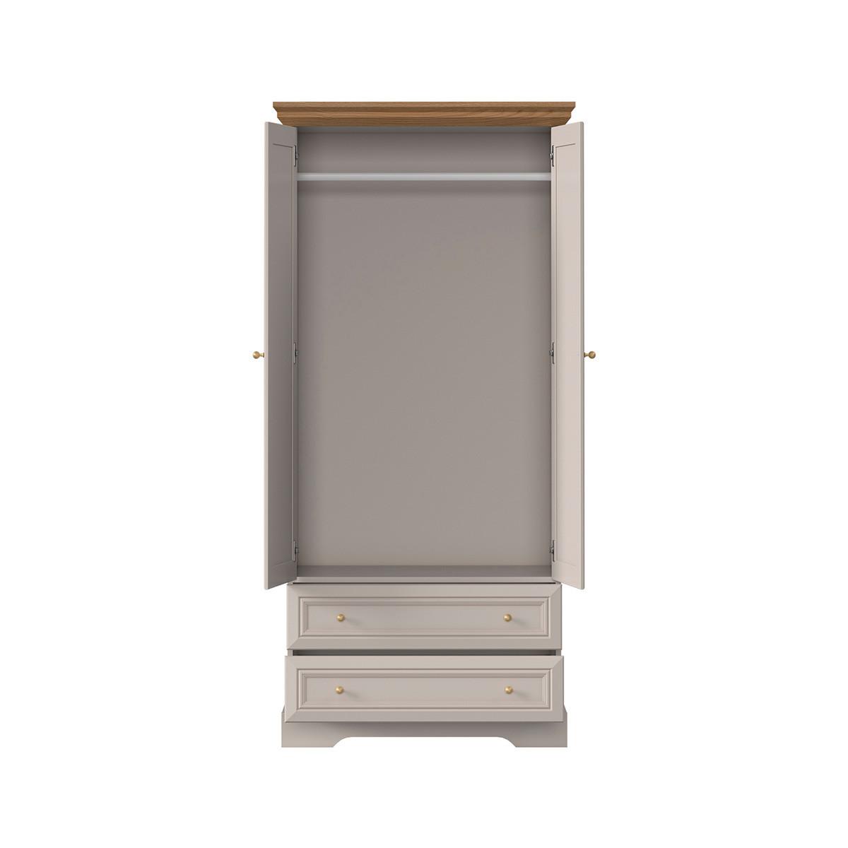 KLEIDERSCHRANK 2 Türen Dulci Kaschmir und Holz - Kaschmir, Holzwerkstoff (88.4/188.8/55.2cm) - Petits-meubles