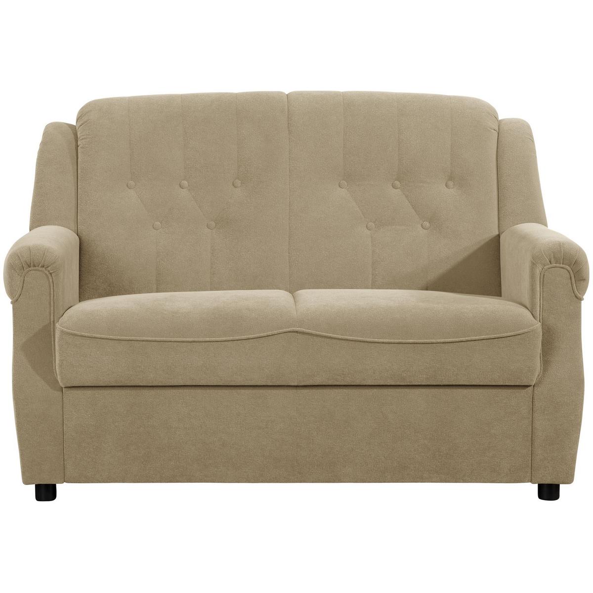 SOFA 2-Sitzer Kaylyn Flockstoff sand - Sandfarben, Kunststoff (133/89/83cm) - 58aufmkessel