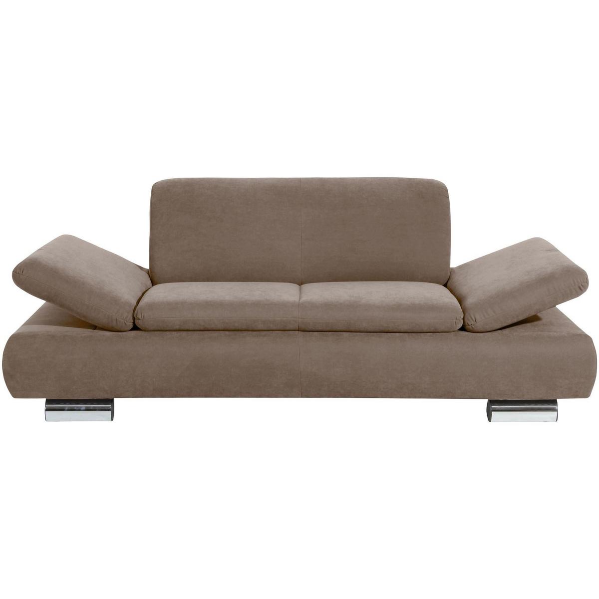 SOFA 2-Sitzer Kaye Bezug Veloursstoff Metallfuß verchromt / sahara - Sahara, Kunststoff (190/76/90cm) - 58aufmkessel