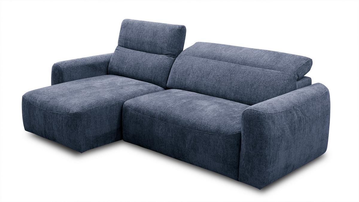 ECKSOFA NERO 4-Sitzer, dunkelblau - Schwarz/Dunkelblau, Holz/Textil (272/81/159cm) - Wozimo