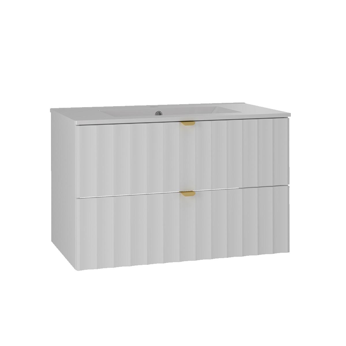 WASCHTISCH 80cm Lexa Weiß - Weiß, Holzwerkstoff (80/50/45.8cm) - Petits-meubles