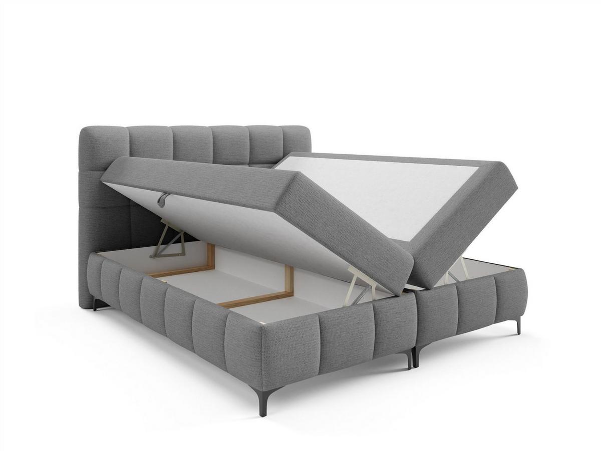 BOXBETT Sophie In Aragon - Grau, Holzwerkstoff/Textil (160/200cm) - Fun Möbel
