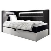BOXBETT Gold Junior 3, Seite zum Öffnen des Bettkastens: Links - H3 - Schwarz/Weiß, Holz (100/200cm) - MIRJAN24