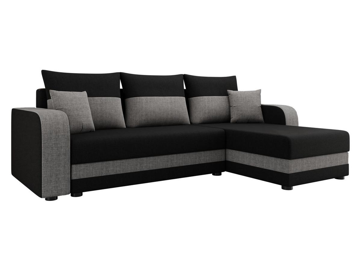 ECKSOFA Hewlet Bis - Dunkelgrau/Schwarz, Holz/Kunststoff (237/139cm) - MIRJAN24