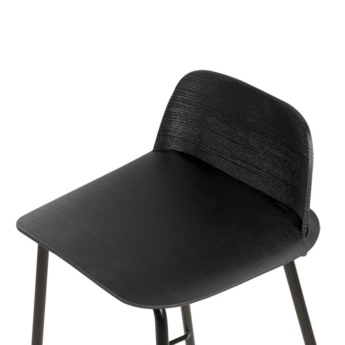 BARHOCKER 4er-Set Kunststoff Schwarz Mora - Schwarz, Kunststoff/Metall (48/90/35cm) - Beliani