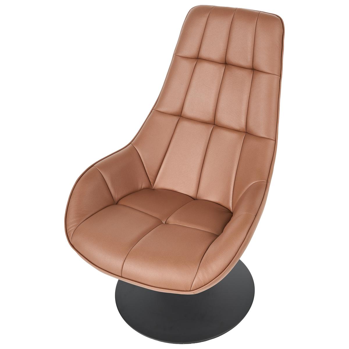 DREHSESSEL Kunstleder Braun Marstrand - Schwarz/Braun, Kunststoff/Metall (65/99/82cm) - Beliani