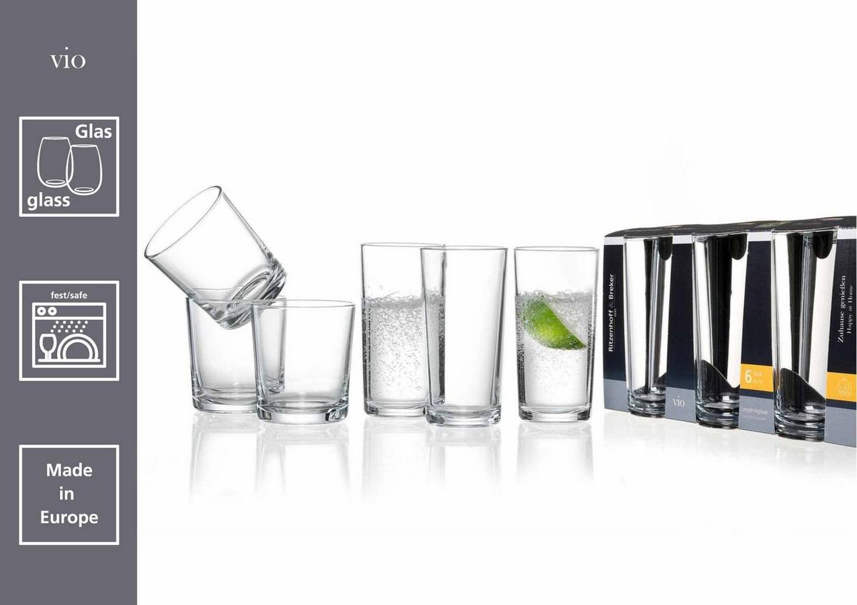 WHISKY / LONGDRINK-SET Vio transparent 12-tlg. - Transparent, Glas - Ritzenhoff Breker