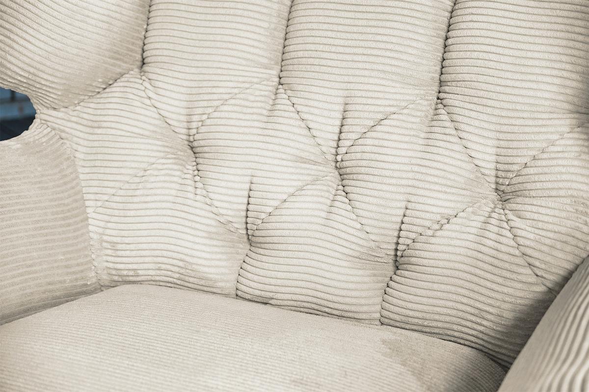 LONGSEAT CHAMRE Beige Cord - Beige/Schwarz, Textil/Metall (130/95/160cm) - KAWOLA