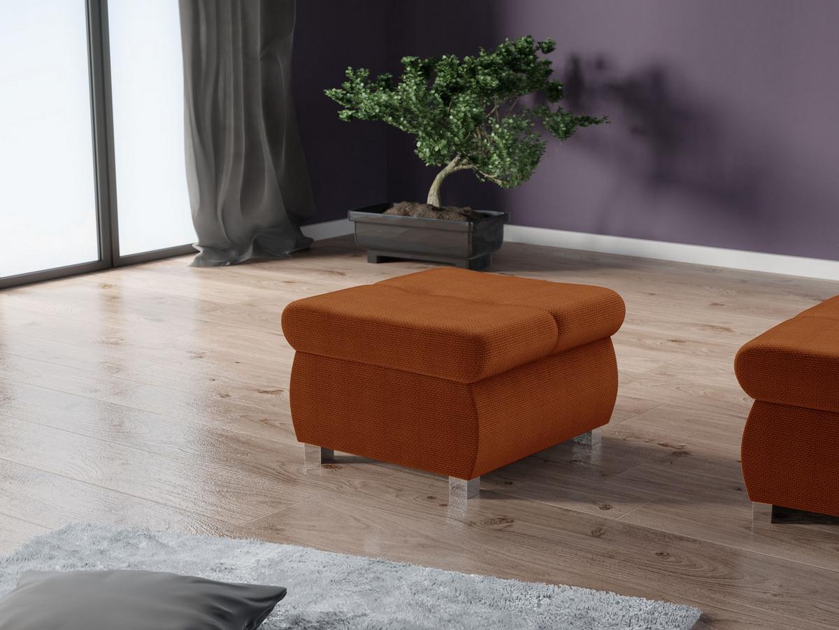 POLSTERHOCKER Orkan Klein - Silberfarben/Braun, Holz/Textil (60/39/60cm) - MIRJAN24