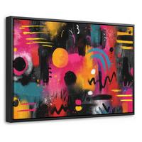 LEINWAND Bilder mit Rahmen - Farbflächen - Formen - Bunt - Abstrakt - 30x20 - Pink, Textil (30/20cm) - MuchoWow