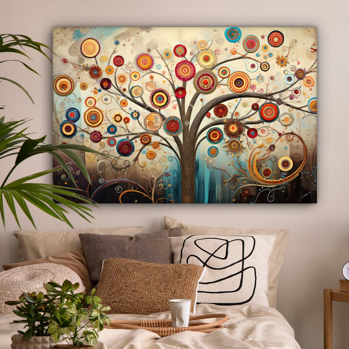 LEINWANDBILD Baum - Baum des Lebens - Farbe Groß 140x90 cm - Braun, Textil (140/90cm) - MuchoWow
