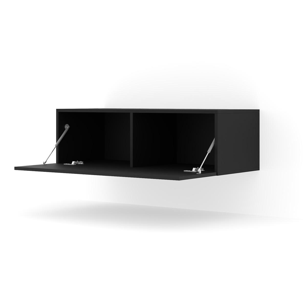 TV-MÖBEL Bali Mattschwarz - Schwarz, Holzwerkstoff (100/30/40cm) - Petits-meubles