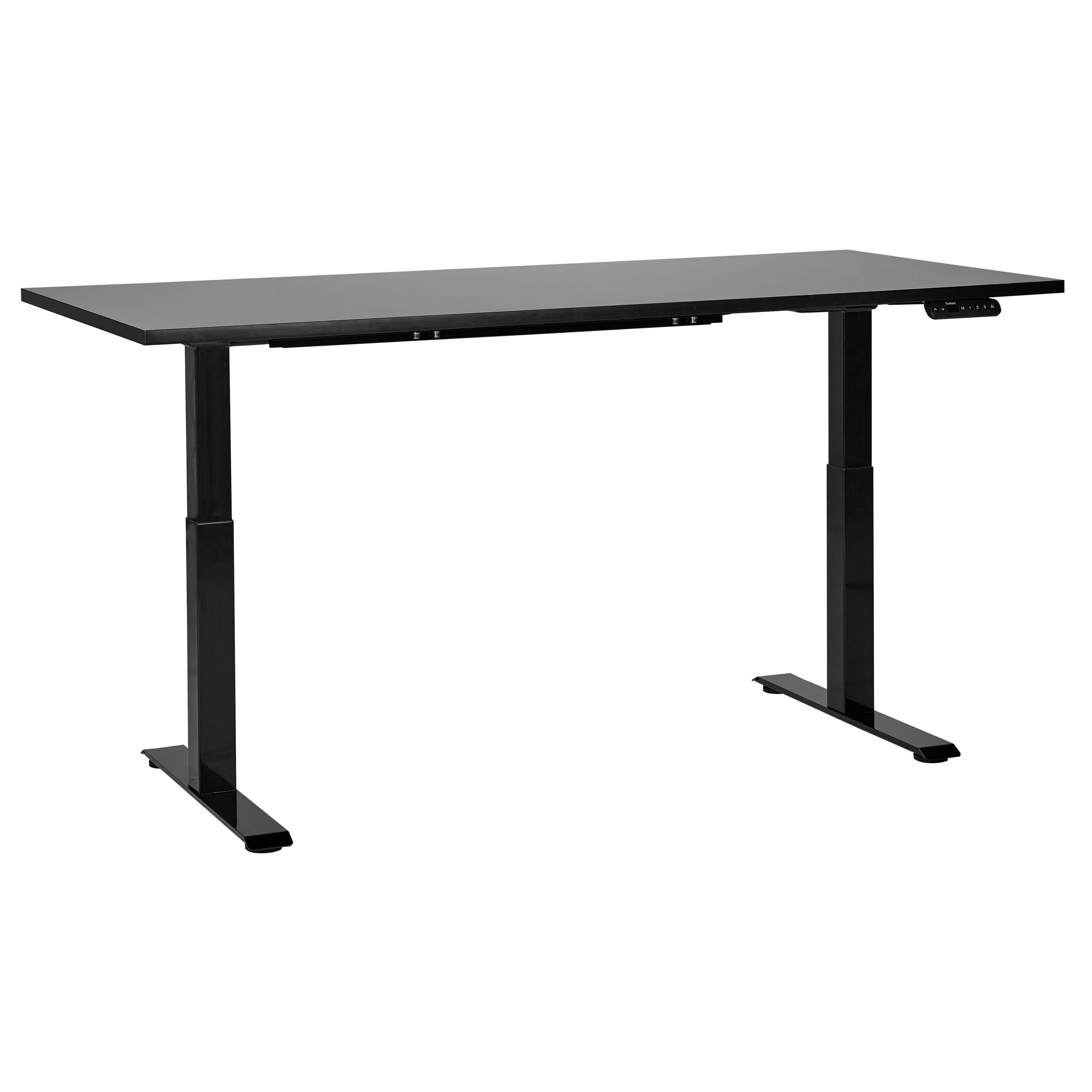 SCHREIBTISCH schwarz 180/80 cm elektrisch höhenverstellbar Destin III - Schwarz, Holz (80/180/63cm) - Beliani