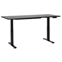 SCHREIBTISCH schwarz 180/80 cm elektrisch höhenverstellbar Destin III - Schwarz, Holz (80/180/63cm) - Beliani