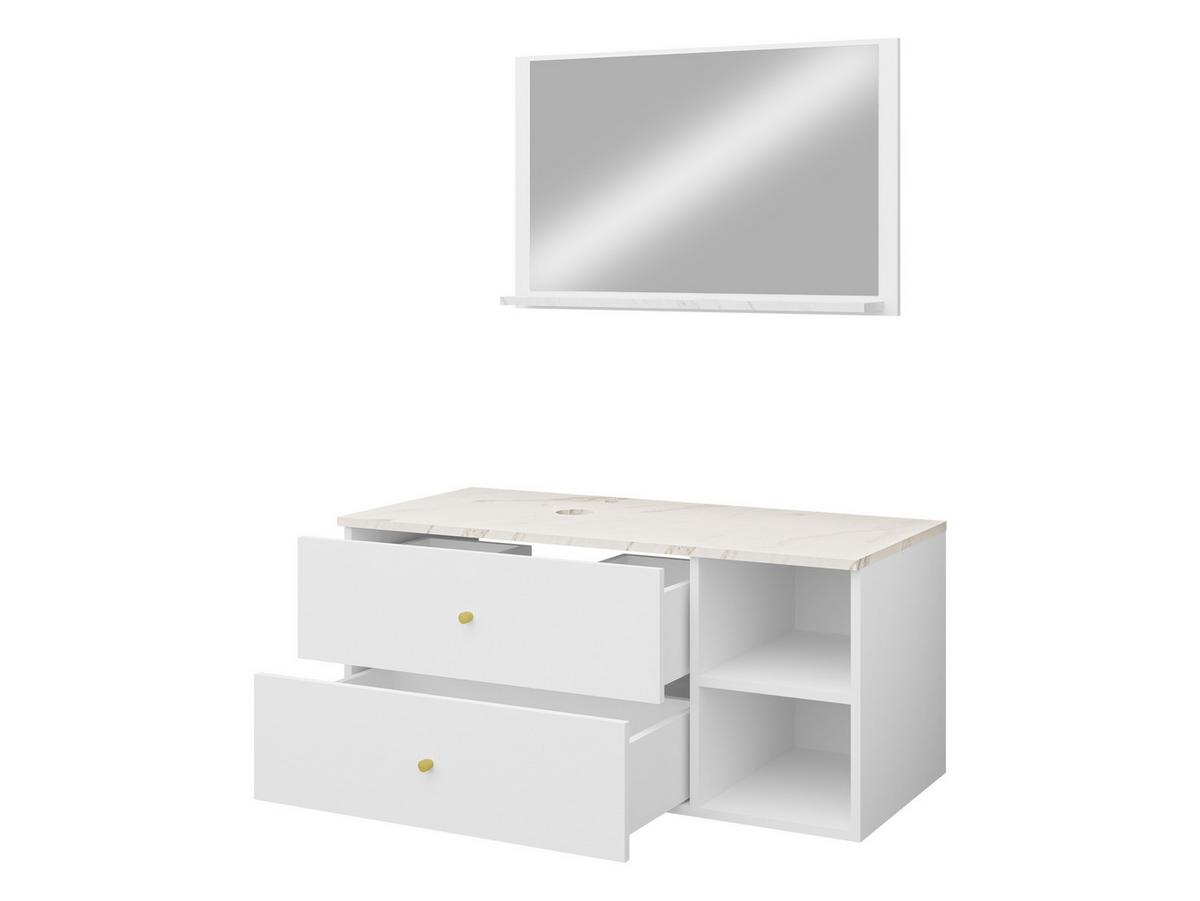 BADMÖBEL-SET Kertos I - Goldfarben/Schwarz, Holzwerkstoff/Metall (100/57/45cm) - MIRJAN24
