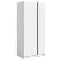 KLEIDERSCHRANK weiß 2-türig 80 x 183 cm, Drehtürenschrank inklusive Einlegeböden - Schwarz/Weiß, Holzwerkstoff/Kunststoff (80/183/53cm) - Inn.Furn
