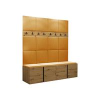 GARDEROBEN-SET Orion V - Eiche Artisan/Orange, Holzwerkstoff/Kunststoff (168/186/46cm) - MIRJAN24