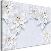 WANDBILD schneebedeckte pflanzenblüten - Weiß, Textil (60/40cm) - Feeby