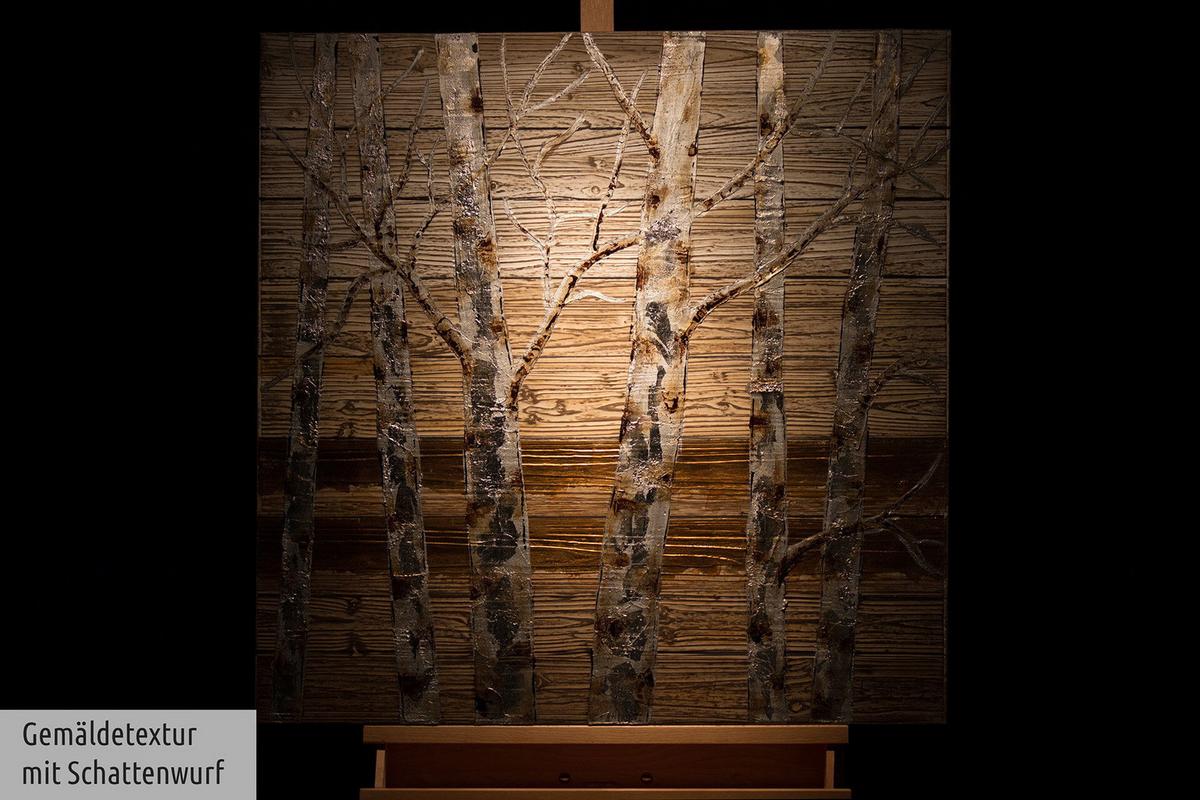 ACRYLBILD HANDGEMALT 80/80 cm - Beige/Goldfarben, Holz/Textil (80/80cm) - KUNSTLOFT