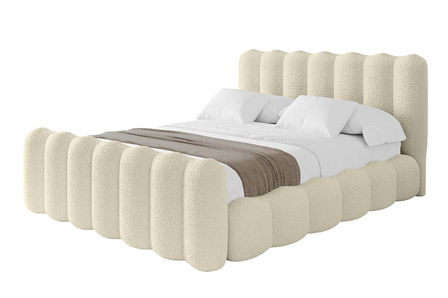 POLSTERBETT mit Bettkasten, Fußteil und Lattenrost, Bett mit Matratze H3/H4 - SORA-Z 180x200 Beige - Taupe, Holzwerkstoff/Textil (180/200cm) - ALTDECOR