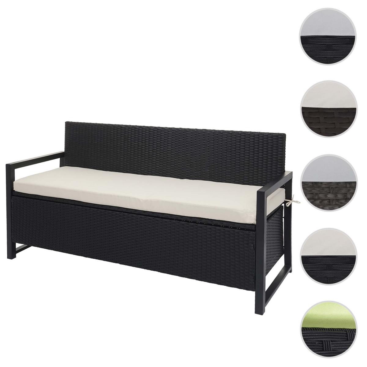 SITZBANK Anthrazit, Cremeweiß - Anthrazit/Weiß, Kunststoff (164/87/57cm) - MCW