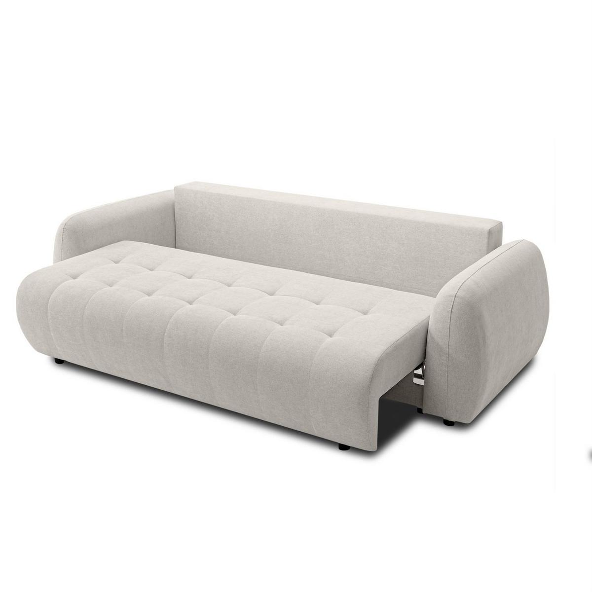 SOFA OMEGA Zweisitzer mit Schlaffunktion, Rosa 02 - Ecru, Textil (252/92/105cm) - Lookway