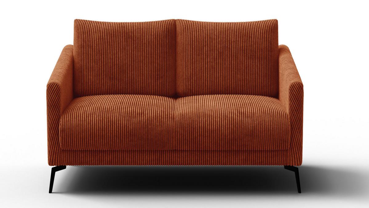 SOFA VILT 2-Sitzer, orange - Schwarz/Orange, Holzwerkstoff/Textil (142/89/94cm) - Wozimo