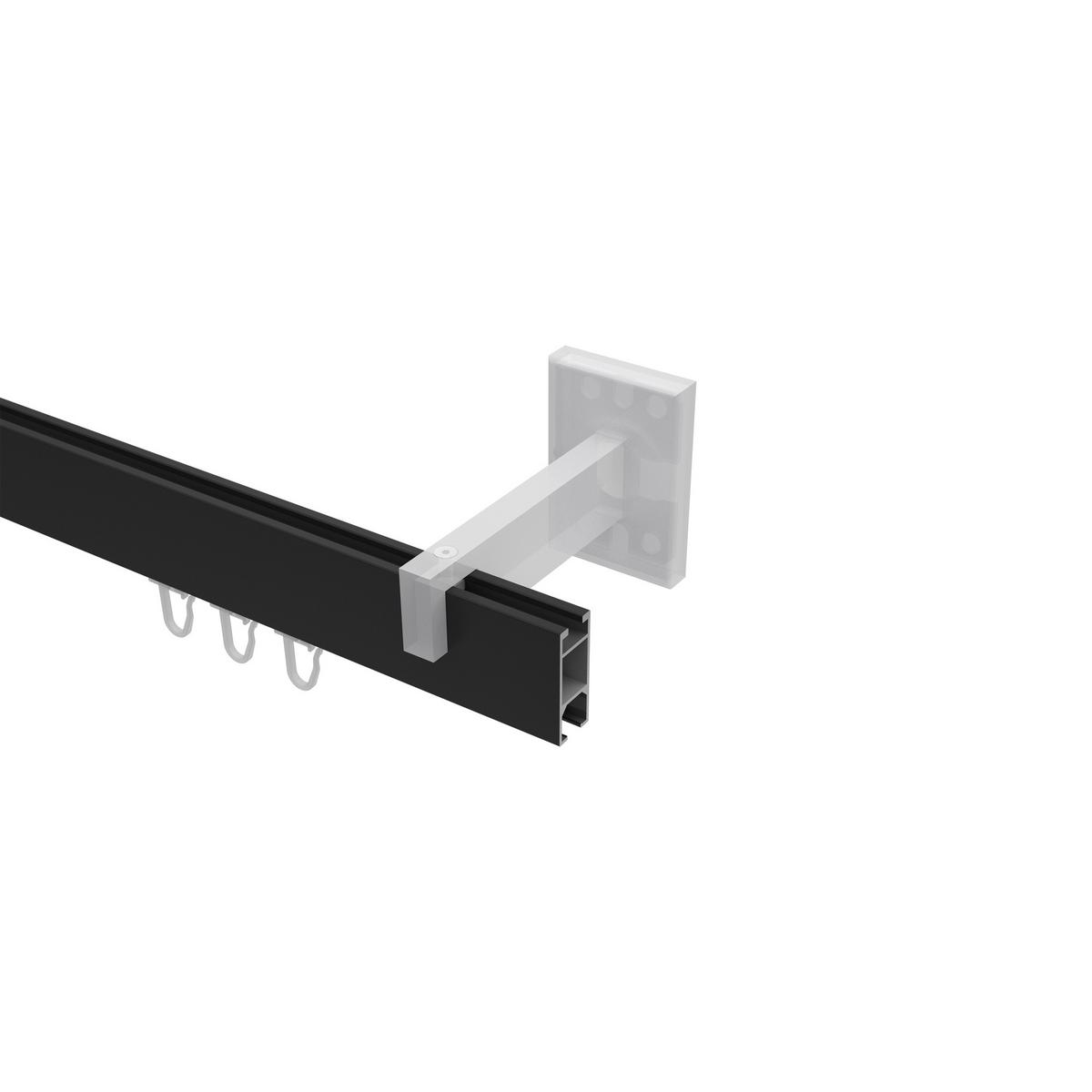 GARDINENSTANGE INNENLAUF Smartline Paxo 160 cm, 1-läufig, 14x35 mm Schwarz - Schwarz, Metall (160cm) - INTERDECO